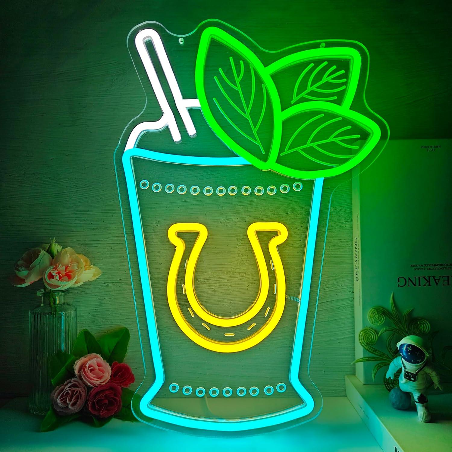 Neon Sign Party - Mint Julep Cocktail Neon Sign Adds