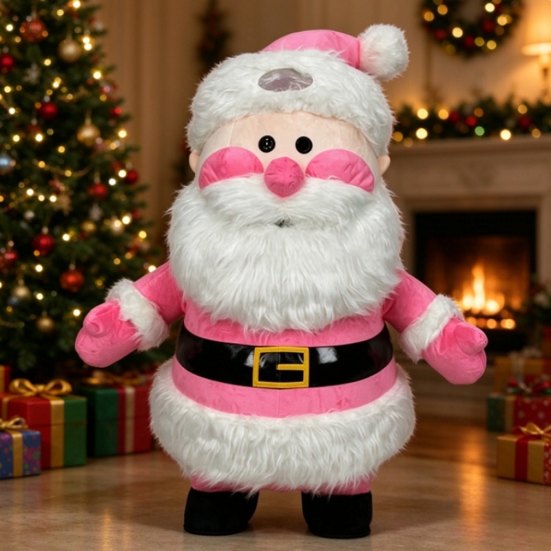 Event & Party Supply Photos - Pink Santa Claus Inflatable Mascot Costume