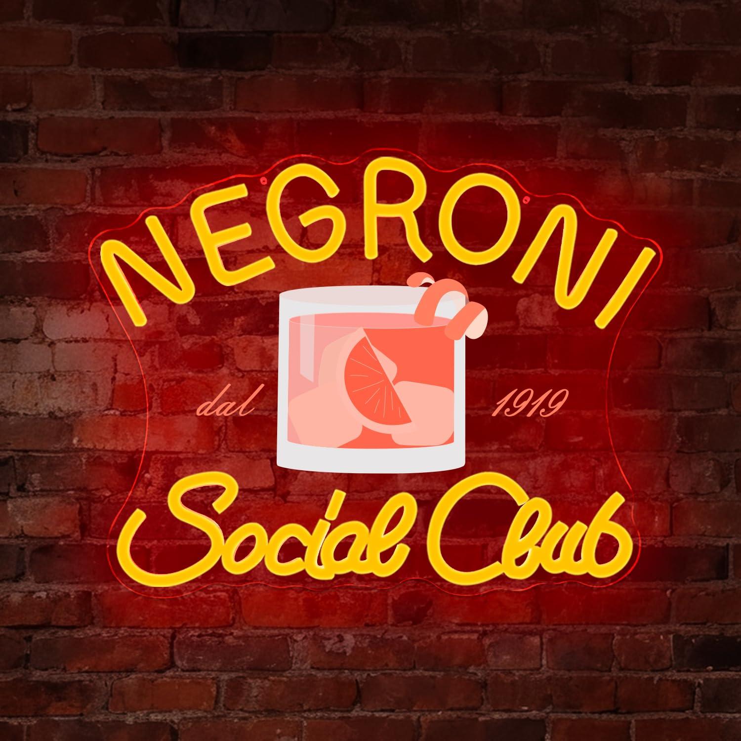 Neon Sign Party - Negroni Social Club Neon Sign Cocktail