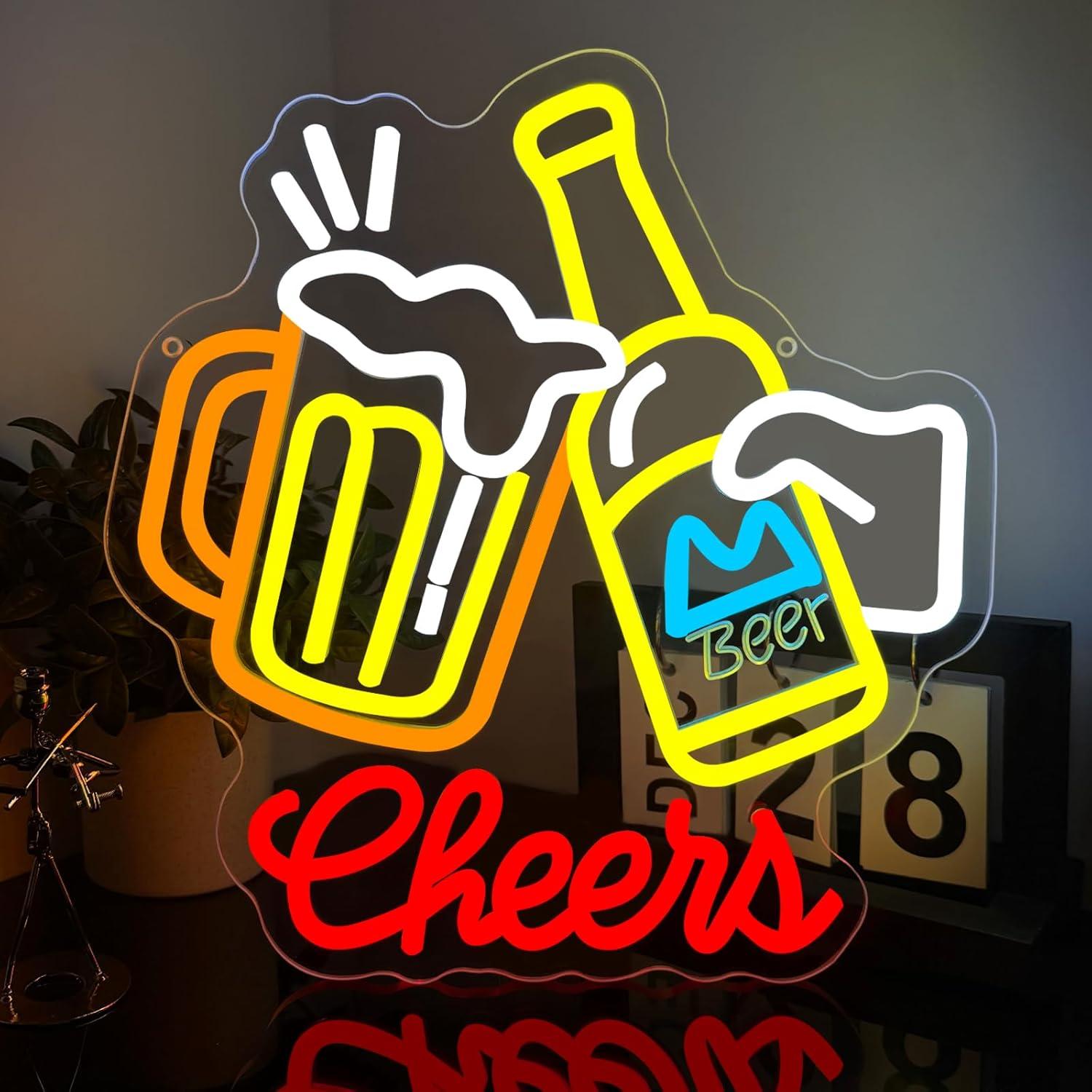 Neon Sign Party - Cheers Beer Neon Sign Dimmable USB