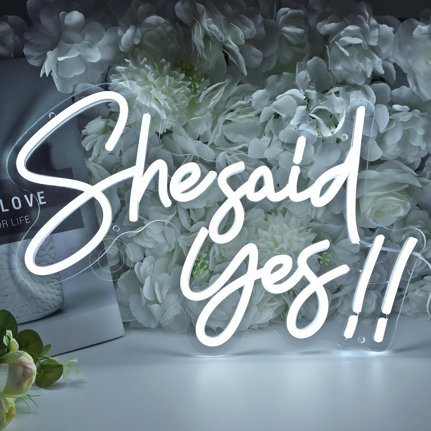 She Said Yes Neon Sign USB Dim - Neon Sign Party ulasan dan harga