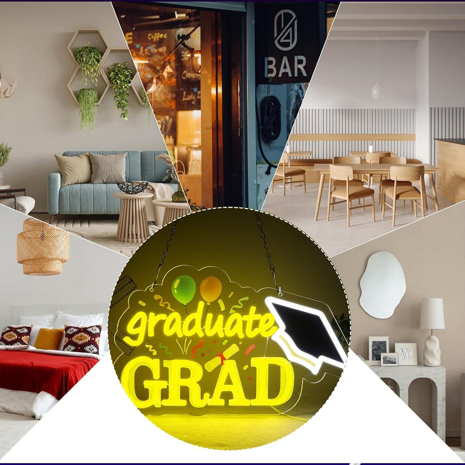Graduate Grad Neon Sign USB Di - Neon Sign Party ulasan dan harga