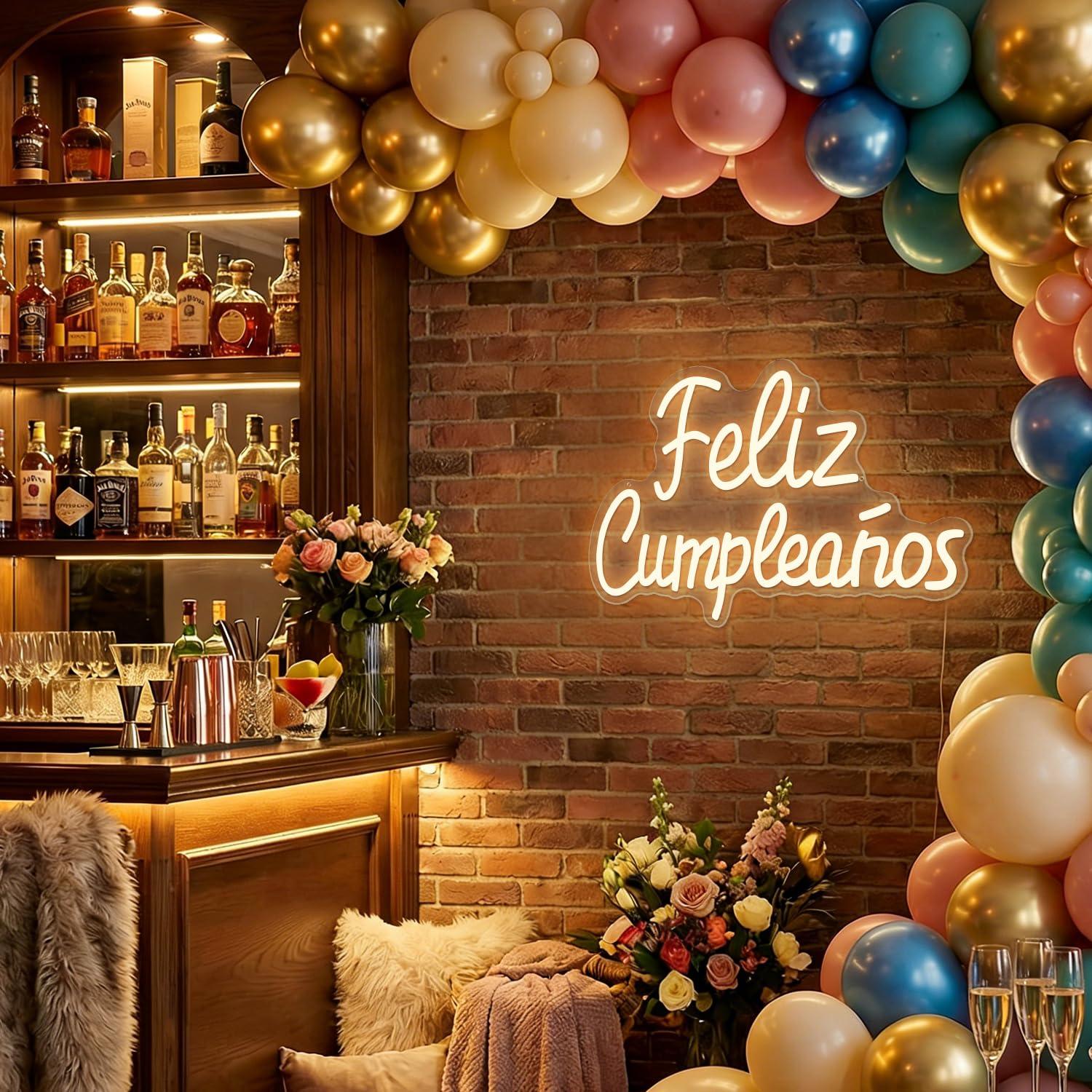 Feliz Cumpleanos Neon Sign Dim - Neon Sign Party ulasan dan harga