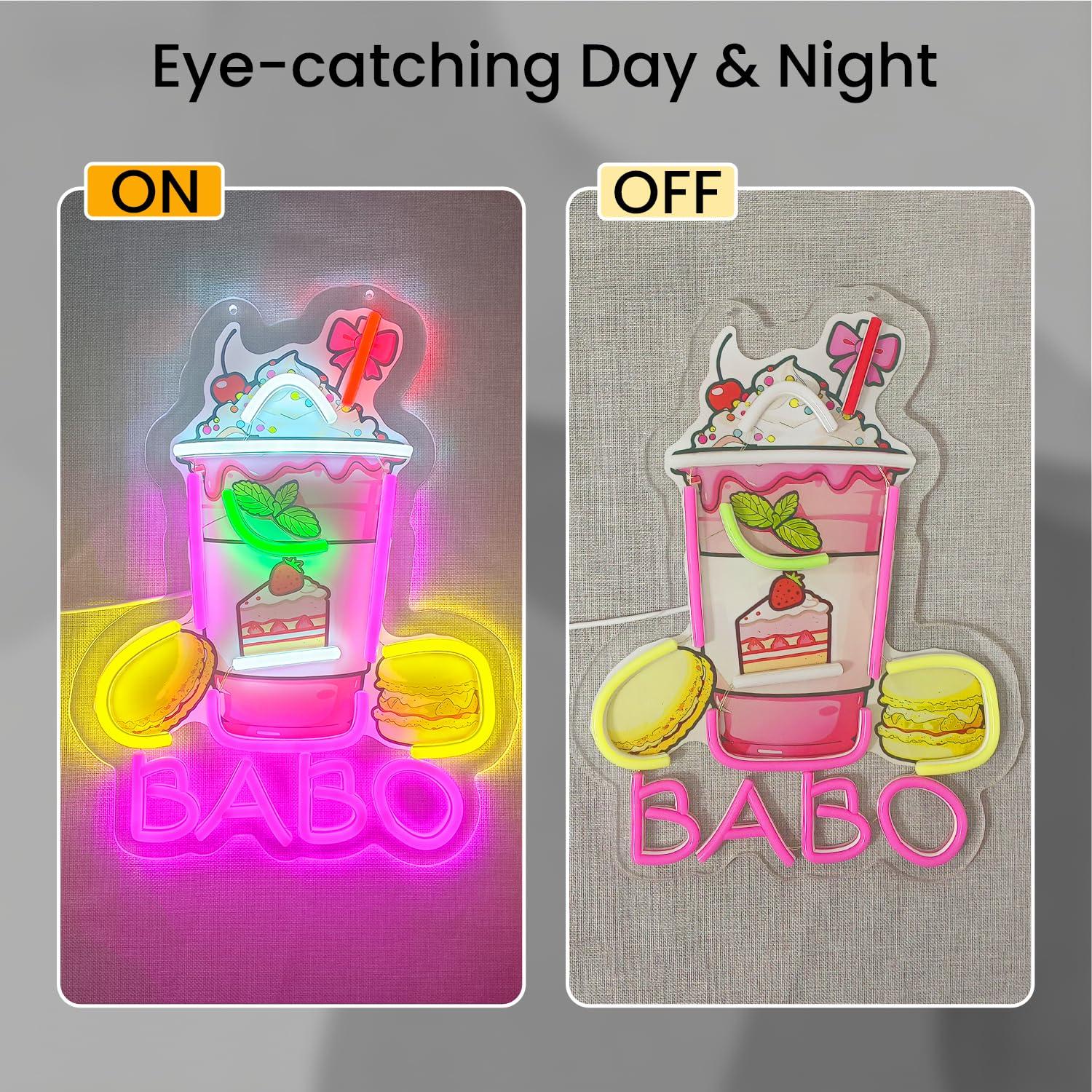 Boba Neon Sign Light Up Bubble - Neon Sign Party ulasan dan harga